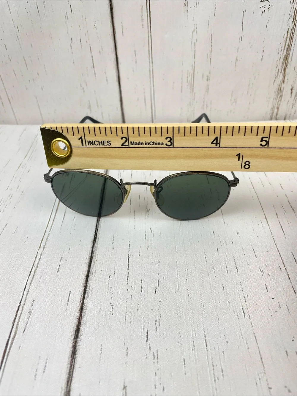 Vintage Ray-Ban W1576 Classic Metal Round Bausch & Lomb Glass G-15 Green Lenses